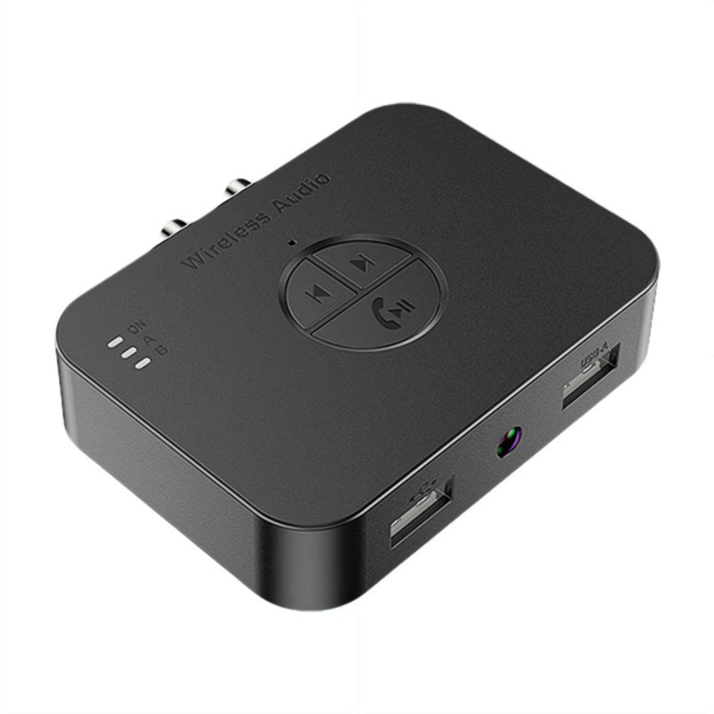 M2R Wireless Audio Receiver, Bluetooth 6.0 Transmitter & Receiver 2-in-1, Dual Link to 2 Phones, USB/U Disk/AUX/RCA Playback, Support Lossless Audio, IR Remote, for Home/Car Stereo Amplifier - Image 1